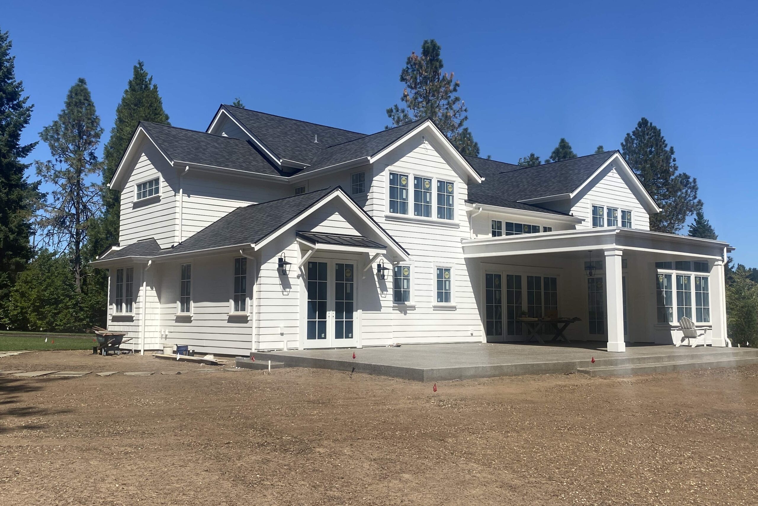 Complete residential home build located on a hillside properly managed