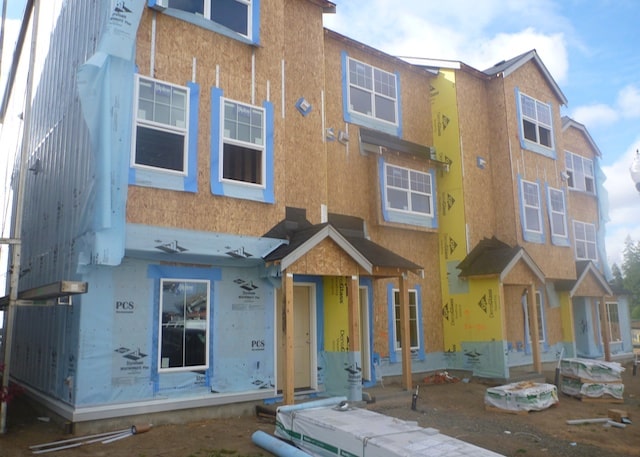 New construction exterior facade completion